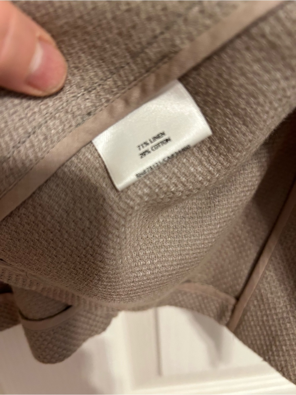 Eileen Fisher Open Front Textured Linen Blend Swing Jacket - Taupe - Picture 5 of 8